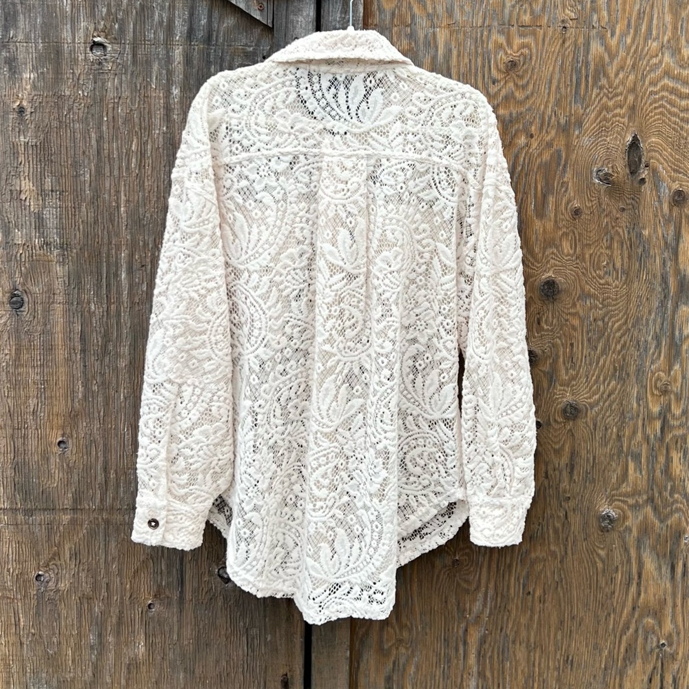 Free People RubyJacket in Ivory Lace M - Picture 2 of 5